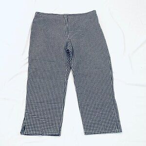 A.M.I. black & white checked pant Womens size 14 straight leg preppy stretch